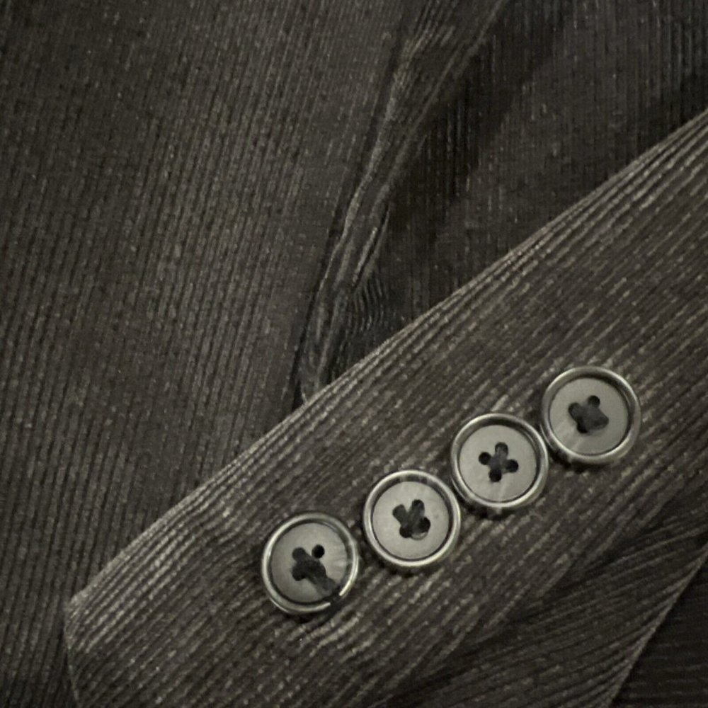 Pronto Uomo Mens Black Corduroy Blazer Sport Coat Two Button Casual Jacket 46S - Picture 7 of 16